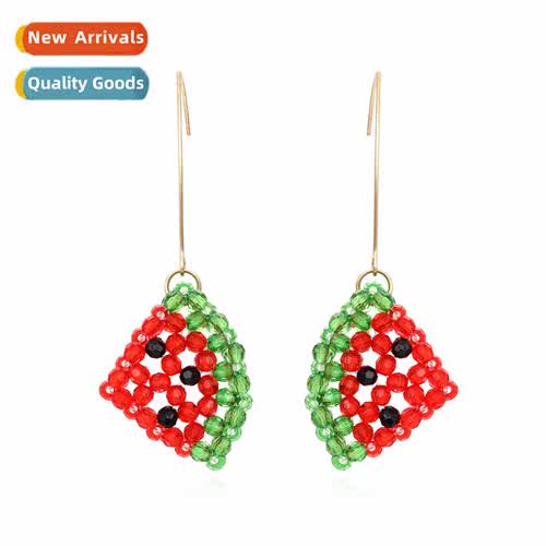 simple creative h-woven watermel earrings retro fashi fru ea