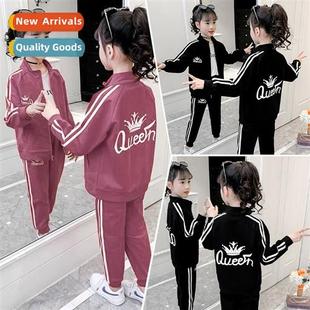 Autumn new childrens zipper sweater sweatpants set  small an
