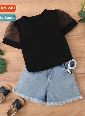 Girls childrens spring  autumn  2022 new n solid color short