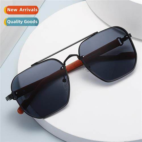 2A492 new imati wood grain double beam cut edge sunglasses m