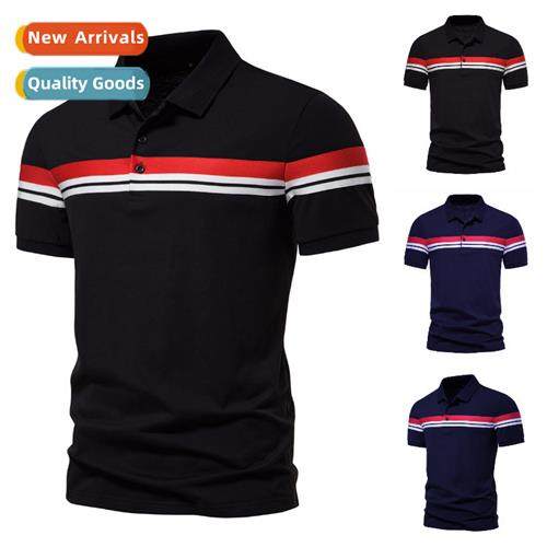 2022 European code size mens business casual colorful stripe