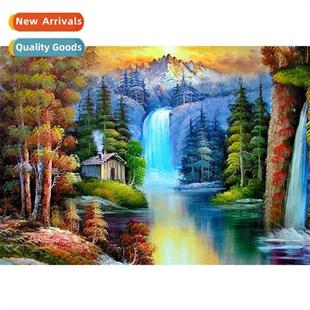 waterfall sunset diamd painting liv New modern lscape