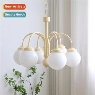 Beige Orb Chelier Antique Vintage Vanilla Nordic Bedr French