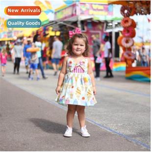 Ice Pom Baby Print Cream Summer Sleeveless Girl Kids 2023