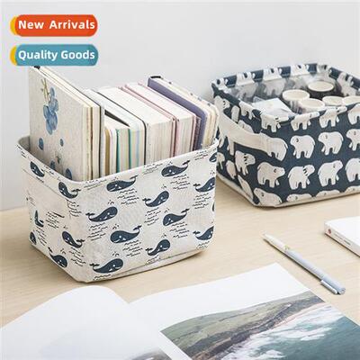Folding   storage baskets cott  linen desktop storage box sm
