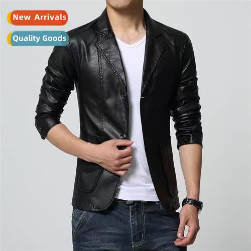 2022 spring and fall mens lear jacket casual short secti bik