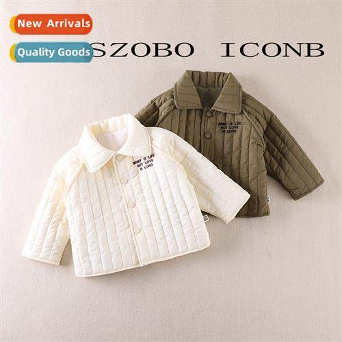 Childrens cott jacket 2023 winter new quilted female baby si