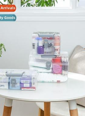 tranarent portable pill box desktop miscellaneous storage bo