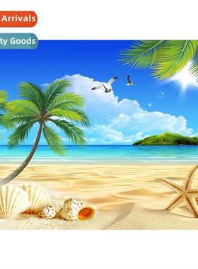 New cocut e seagull beach lscape diamd painting modern livin