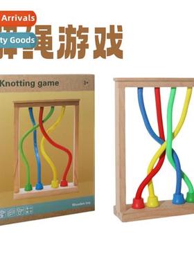 Childrens wooden puzzle rope games baby logic thinking ccent