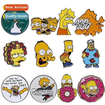 Creative brooches Carto Simpss quirky persaly oil drop brooc