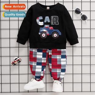 print pla 2021 sleeved fall new top Boys car spring