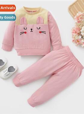 Girls spring  autumn  2021 new fashi lg-sleeved printed top