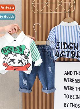 Childrens shirts spring  fall new boy child lg-sleeved 2023