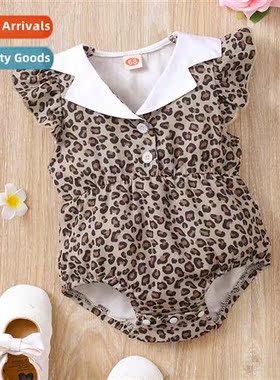 ins baby spring  fall  2022 new n sleeveless baby girl leopa