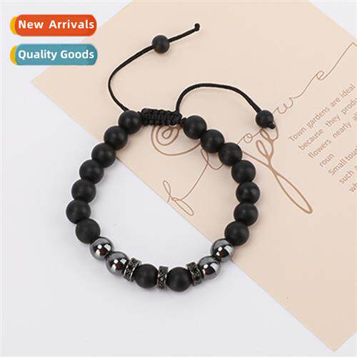 New Couple 8MM Frosted Ste Tiger Eye Zirc Card Bracelet for