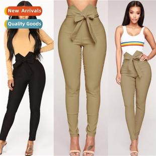 Womens Pants Elastic 2022 Waist Summer High Spring
