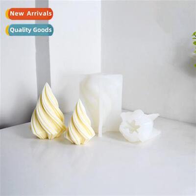 Geometric Spiral Taper Silice Mould Spire Spiral Taper Candl