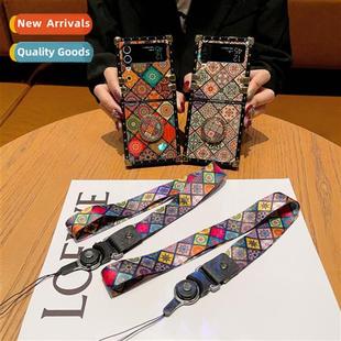 Ethnic Style Celadon 适用Samsung Phone Flip45 Square Case