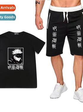 Anime Jujutsu Kaisen Spellback Battle Printed Cott Short Sle