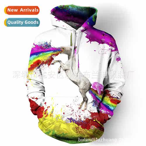 2019 Autumn  Winter New Colorful Unicorn 3D Digal Printing L