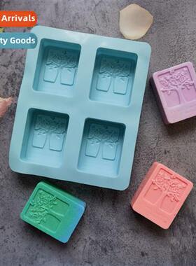 Silice 4-in-a-row Happy Tree soap Baking pastry cookies Muff