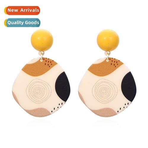 Korean style simple  versatile acrylic earrings fashi    tem