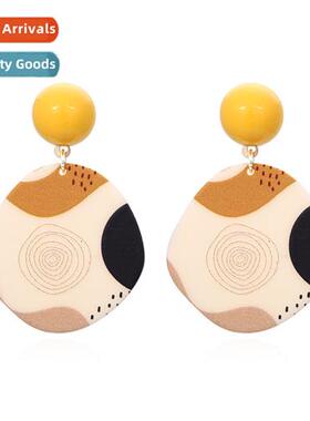 Korean style simple  versatile acrylic earrings fashi    tem