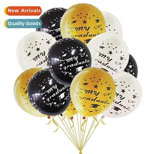 Latex Ballo Gold Printed Seas Cap Ball Graduati