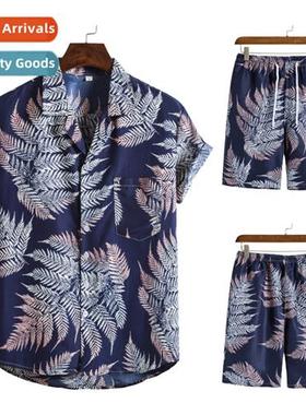 2022 Hawaii Collecti Beach Style Su Collar Printed Short Sle