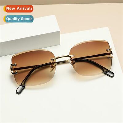 6030 square rimless sunglasses cut edge sunglasses women 202
