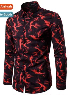 2019 Fall New Fashi Casual Mens Large Size Lg Sleeve Digal P