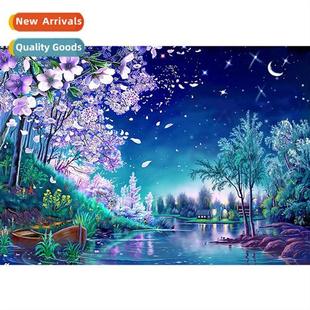 lscape diamd painting Riverside modern flower new liv violet