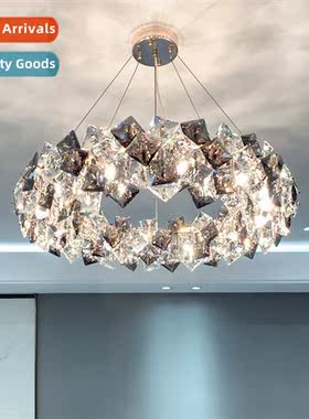 Light luxury circle crystal chelier home atmosphere sample r