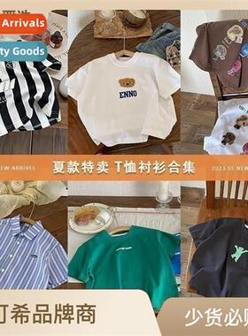 Childrens short-sleeved T-shirts Mens  girls polo shirts Bab