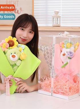 Rose bear bouquet flower bear doll plush toys Tanabata Valen