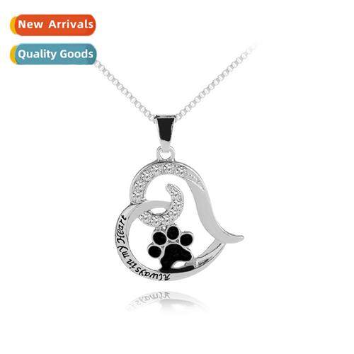 New Always in my Heart Fashi Pet Dog Paw Necklace Skelet Lov