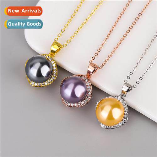 12MM shell beads champagne gold purple pink square imati pea