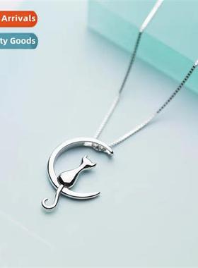 n Mori lerature cat mo pendant simple cute cat collarbe chai