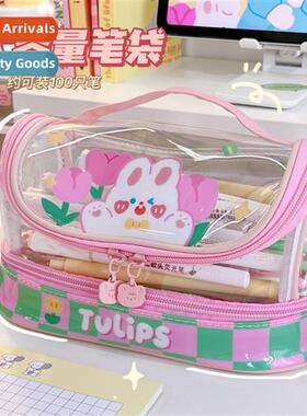 Pen bag ins cold wind transparent statiery bag large capacy