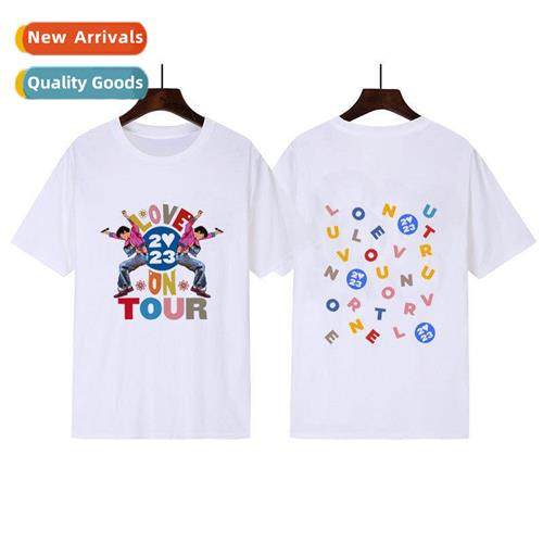 Love On Tour 2023 Ccert Printed Couple Cott Short Sleeve Top