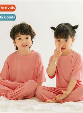 Childrens thin summer home wear solid color loose nd  hundre