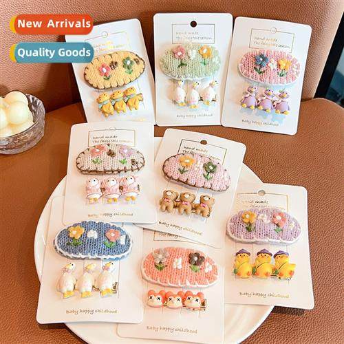 Girls flower  clips headdress cute children broken  clip pri