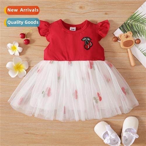 Girls spring  fall  2022 new n sleeveless cherry print in sm