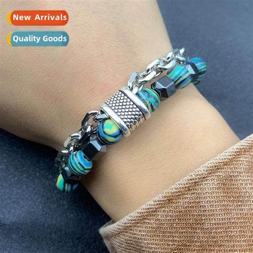 Europe and  Uned States mens malache bracelet metal beads hi
