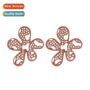 New simple acrylic flower earrings retro fashi oil drop colo