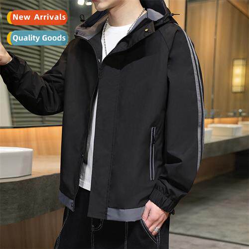 2021 new fall thin mens jacket workwear hooded coat hsome th