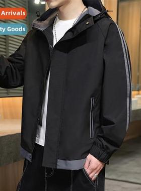 2021 new fall thin mens jacket workwear hooded coat hsome th