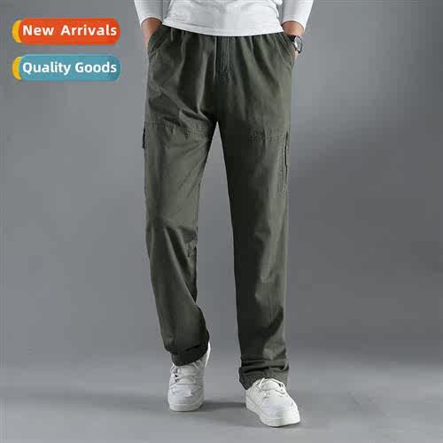 Mens new mid-waisted pants n fall large size cott washed mid