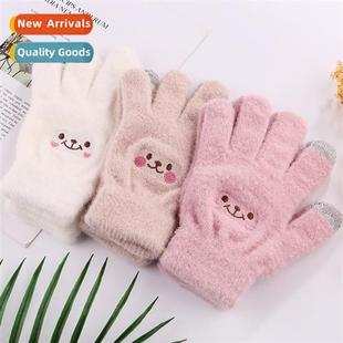 gloves cute screen winter touch knted face Autumn smiley